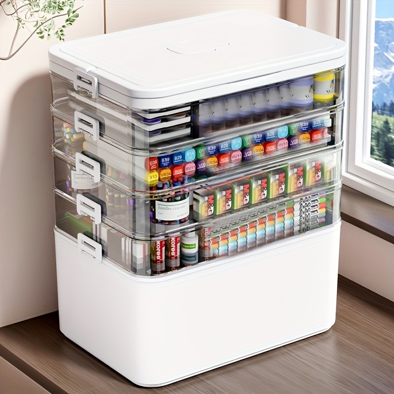 Stationery - Multifunctional Multi-Layer Storage Box with Handle,