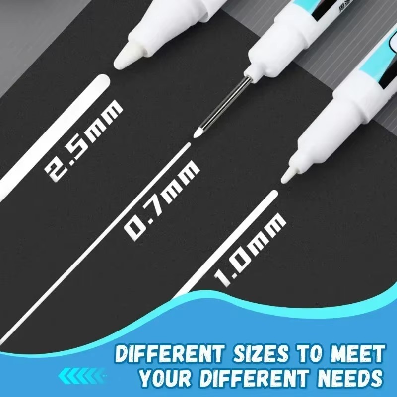 Stationery - 0.7/1.0/2.5MM White Permanent Marker Pens Markers
