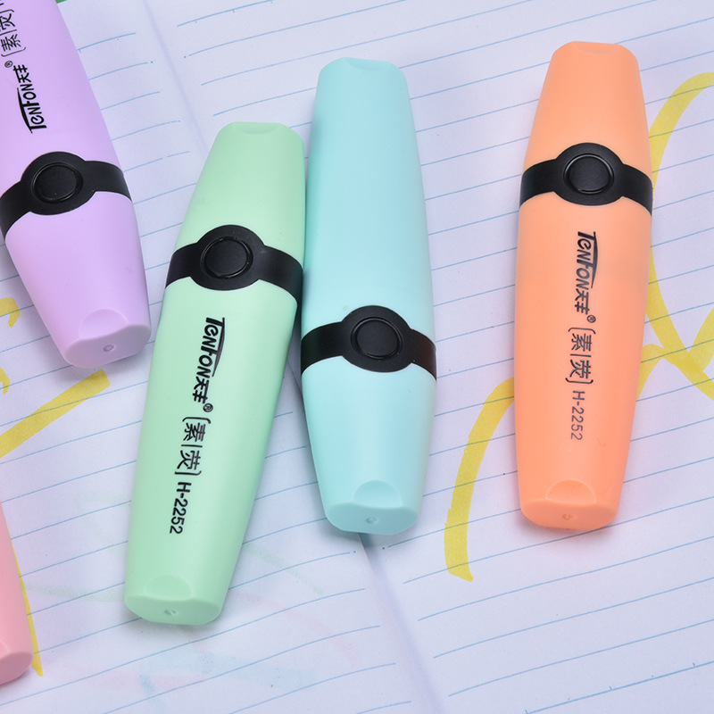 6 Cái/bộ Pastel Phẳng Đầu Đơn  - đánh giá và giá Pastel Highlighter Set Double Ended