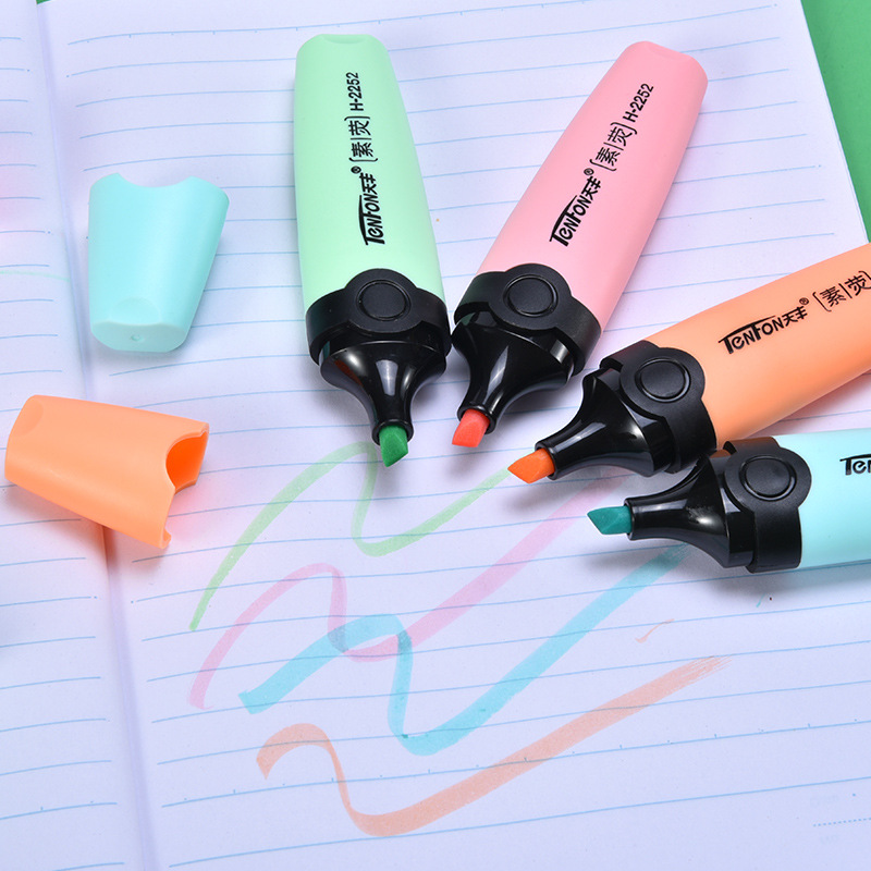 6 Cái/bộ Pastel Phẳng Đầu Đơn  - đánh giá và giá Pastel Highlighter Set Double Ended