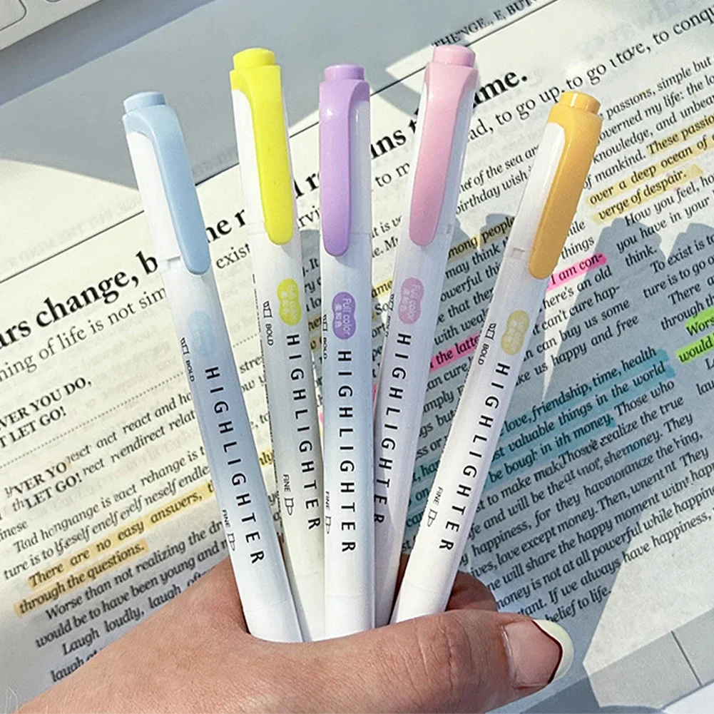5pcs Pastel Highlighters Color - đánh giá và giá Pastel Highlighter Set Double Ended