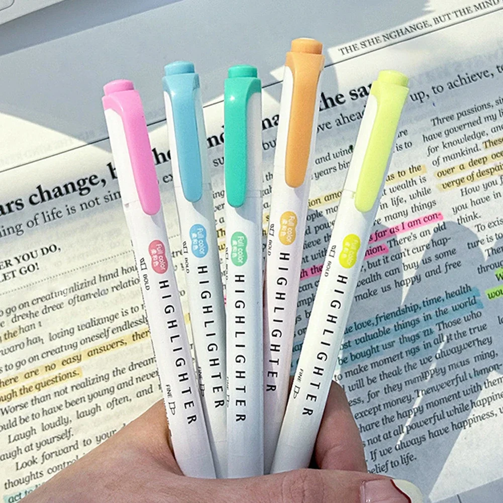 5pcs Pastel Highlighters Color - đánh giá và giá Pastel Highlighter Set Double Ended