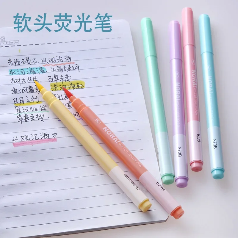 6Pcs/set Brush Highlighter Pen - đánh giá và giá Pastel Highlighter Set Double Ended