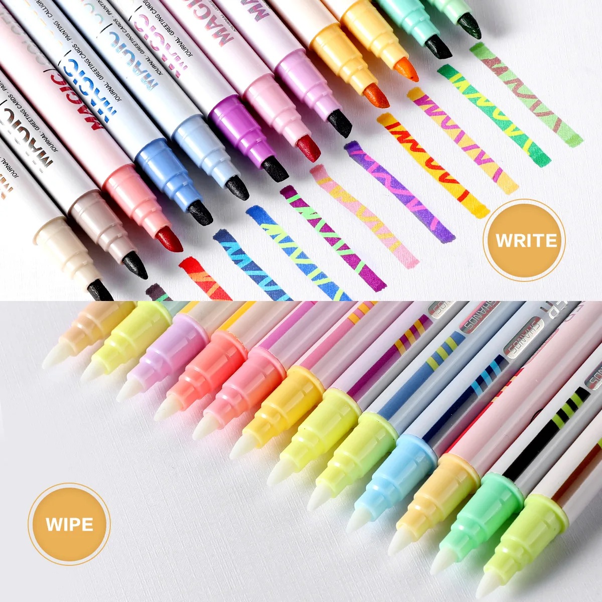 12pcs Double-ended Magic Color - đánh giá và giá Pastel Highlighter Set Double Ended