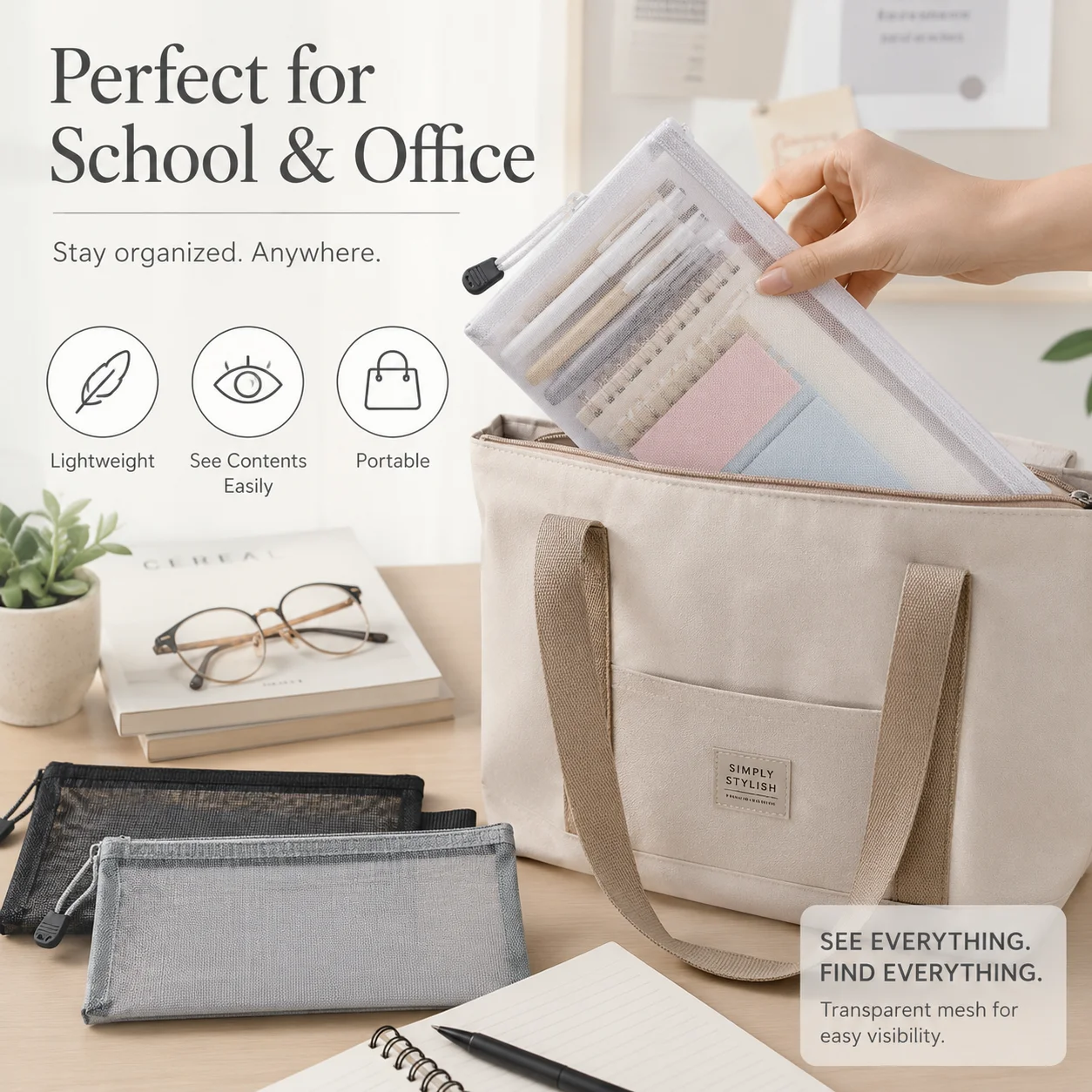 Transparent Mesh Pencil Case C - đánh giá và giá Clear Mesh Pencil Pouch For Exam