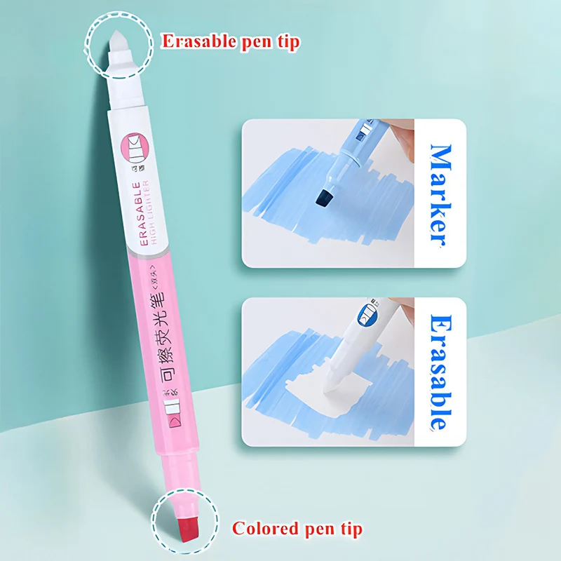 6 Colors Erasable Highlighters - đánh giá và giá Pastel Highlighter Set Double Ended