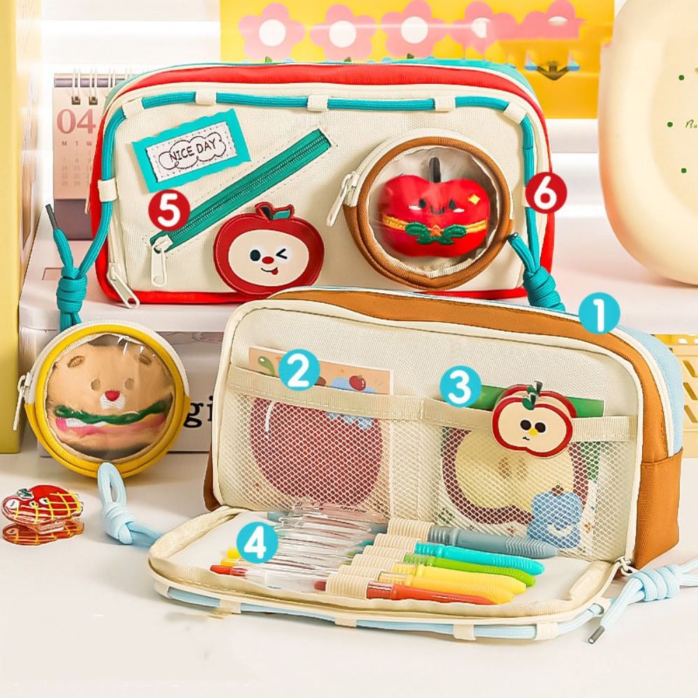 Large Capacity Hamburger Penci - đánh giá và giá Aesthetic Large Pencil Case Pouch