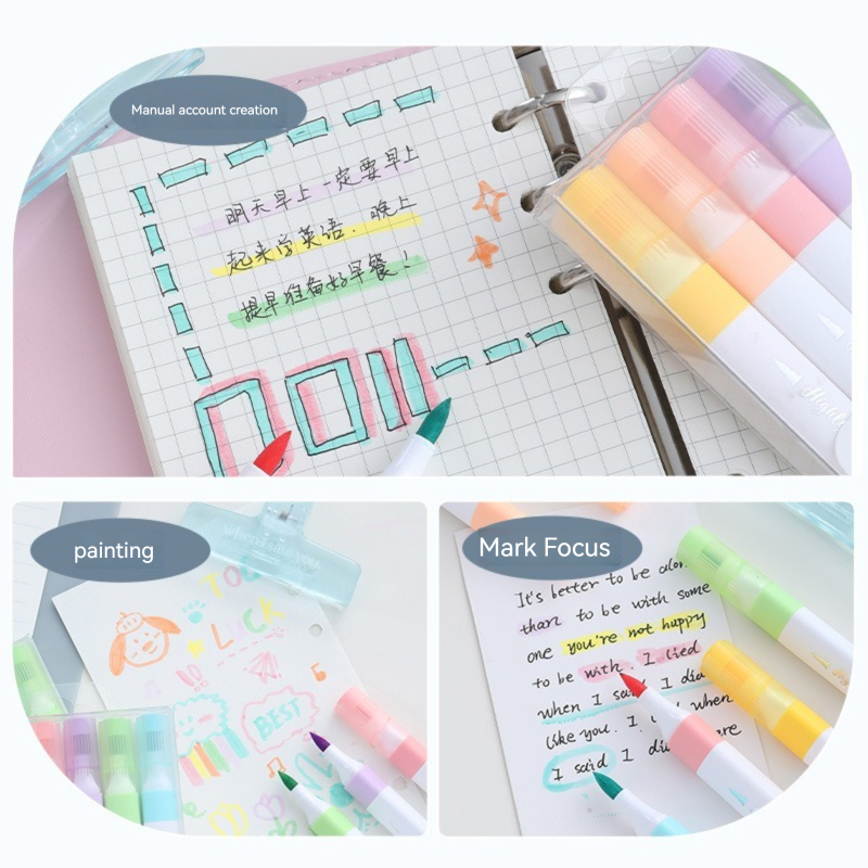 6 Colors Pastel Color Highligh - đánh giá và giá Pastel Highlighter Set Double Ended
