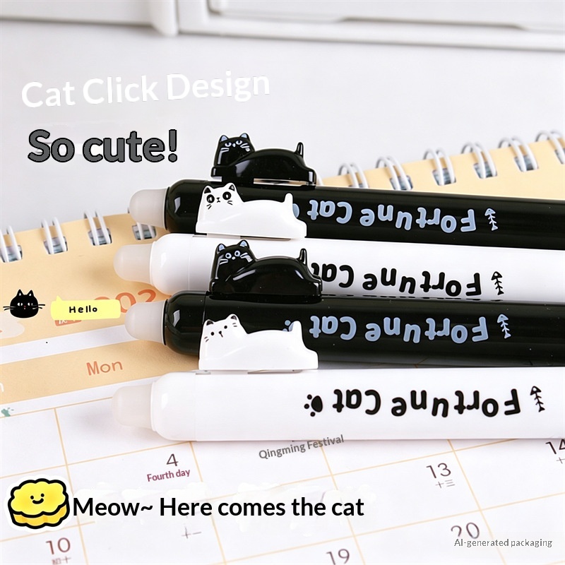 4-Pack Cute Cat Erasable Gel P - đánh giá và giá Retractable Eraser Pen Click
