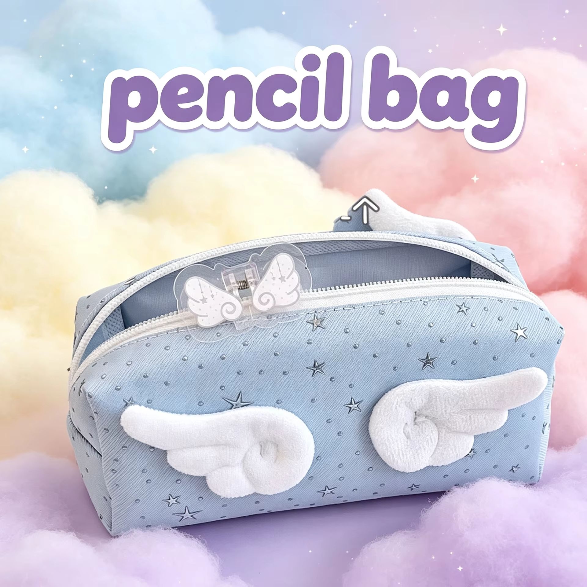 Angel Wings Pencil Case Simple - đánh giá và giá Aesthetic Large Pencil Case Pouch