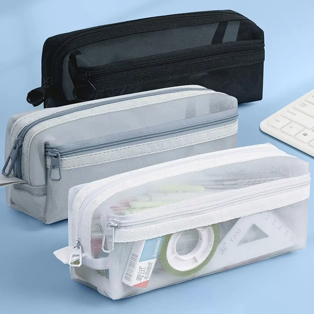 Large Capacity Double-Layer Me - đánh giá và giá Clear Mesh Pencil Pouch For Exam