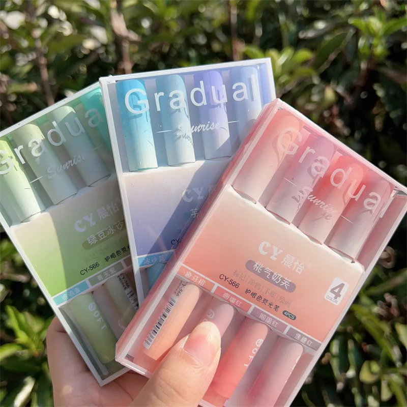 2025 4Pcs/Pack Gradual Highlig - đánh giá và giá Pastel Highlighter Set Double Ended