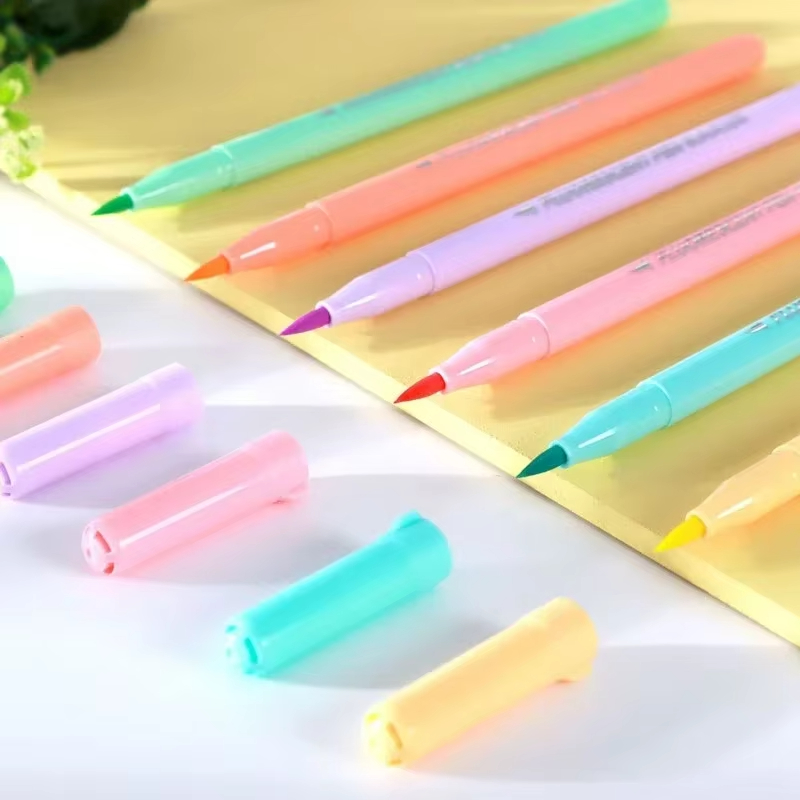 6 colors Soft Brush Fluorescen - đánh giá và giá Pastel Highlighter Set Double Ended