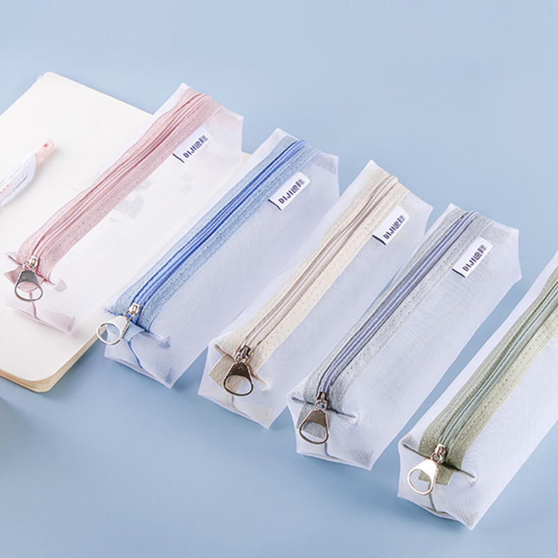 Clear Transparent Nylon Mesh P - đánh giá và giá Clear Mesh Pencil Pouch For Exam