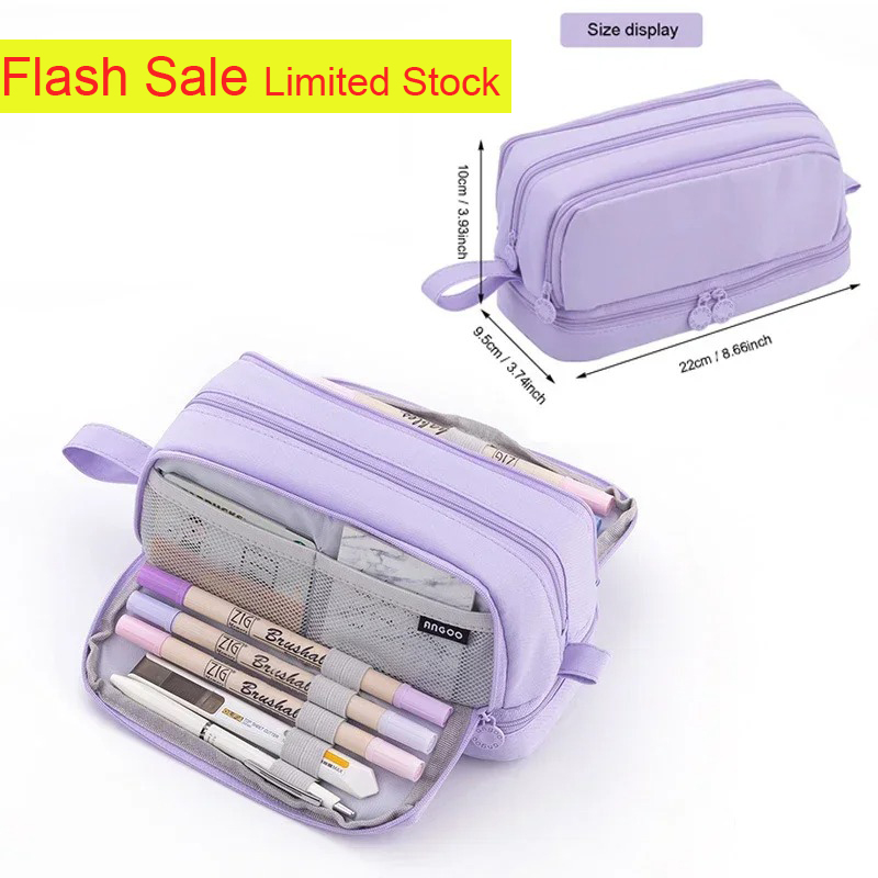 Hồng/Blue/Công Suất Lớn Bút Ch - đánh giá và giá Aesthetic Large Pencil Case Pouch